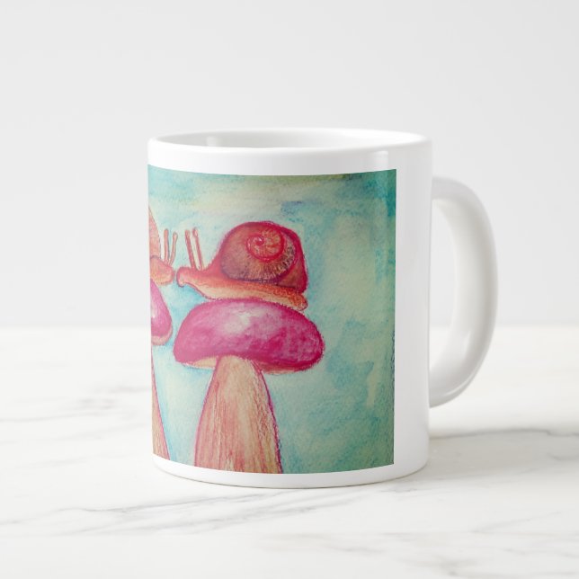Snails Mushroom Spring  White Mug (Front Right)