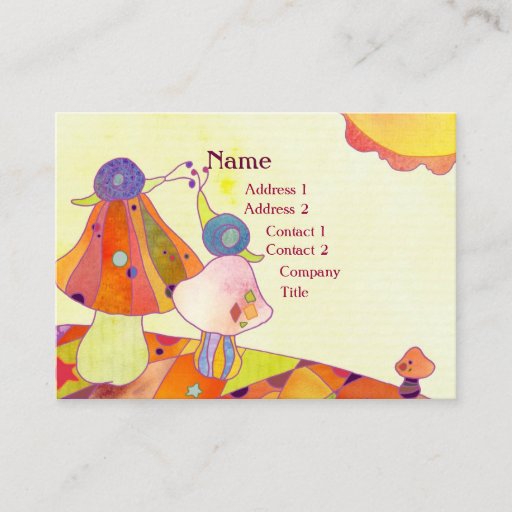 Customizable Snails on Mushrooms Business Cards