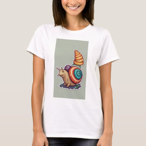 Snails Pace Delight Whimsical T_Shirt Designs fo