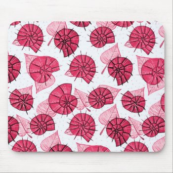 Snails Pattern Cute Nature Lover Pink Mouse Pad by borianag at Zazzle