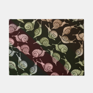 Snails retro brown nature lovers snail pattern     doormat