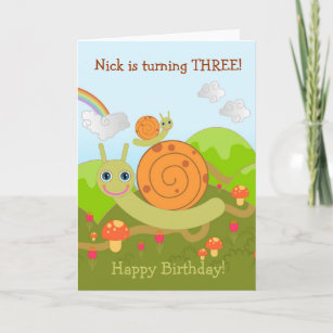 Snails wishing Happy Birthday! Card
