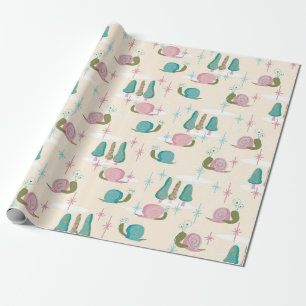 Snaily Snails - MidCentury Retro -- LARGE scale -- Wrapping Paper