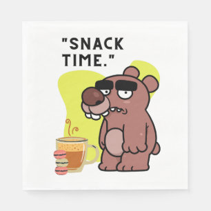 SNAK TIME!- ANIMAL-FUNNY- COFFEE-COOKIES NAPKINS