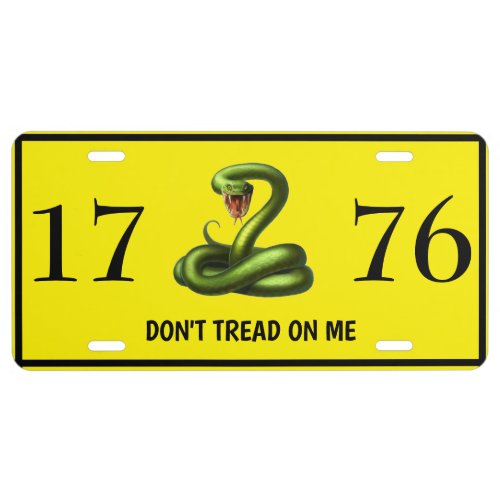Snake 1776 Dont Tread on Me Constitution  License Plate