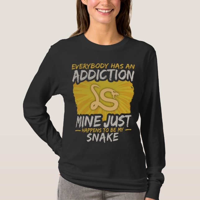 Snake Addiction Funny Farm Animal Lover T-Shirt (Front)