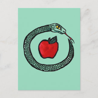 Snake and Apple Postcard