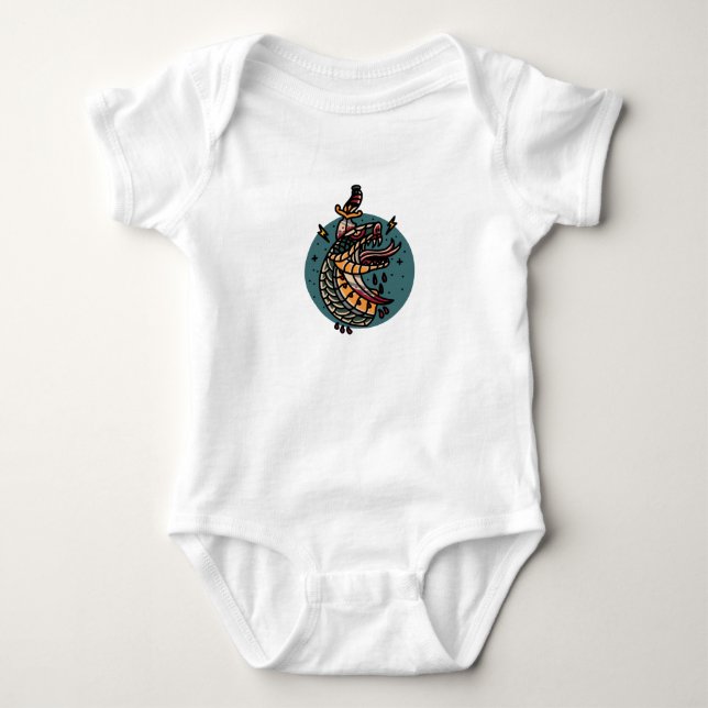 Snake and Dagger Baby Bodysuit (Front)