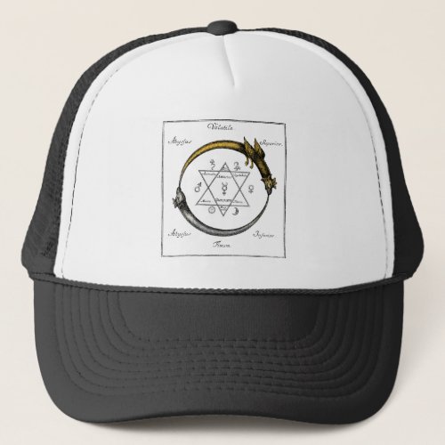 Snake and Dragon Ouroboros Trucker Hat