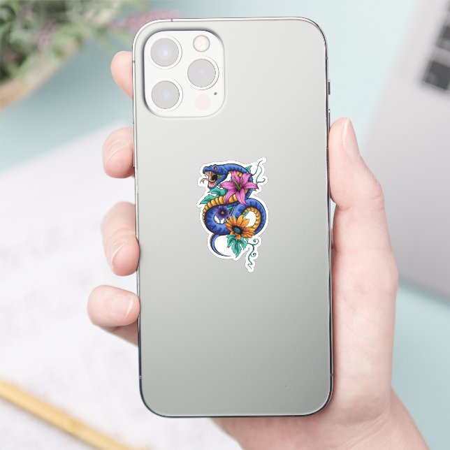 Snake and Flower Sticker (Phone)