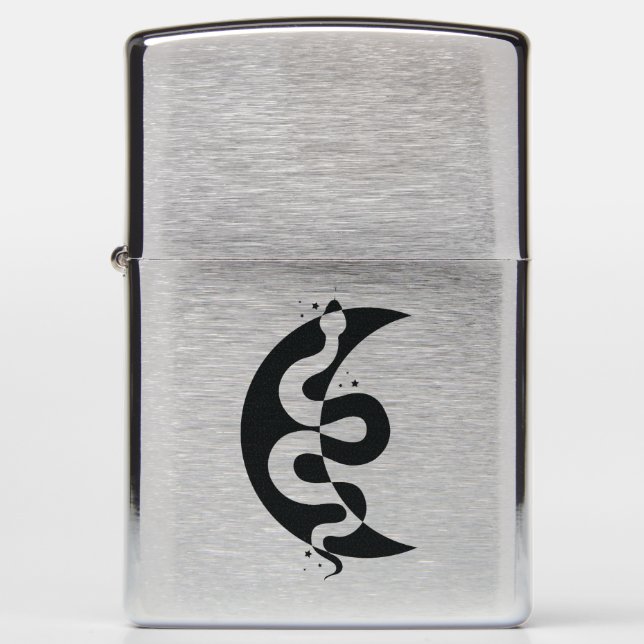Snake and Moon Zippo Lighter (Front)
