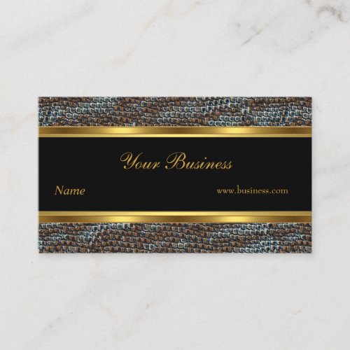 Snake Animal Gold Black Stripe Elegant Classy 2 Business Card
