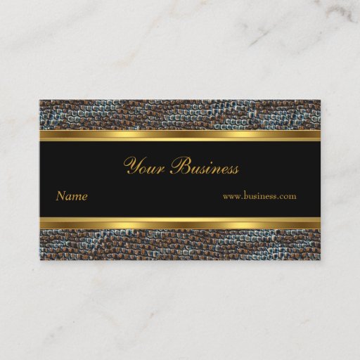 Customizable Snake Animal Gold Black Stripe Elegant Classy 2 Business Card