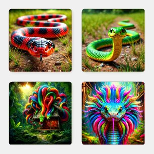 Snake Art Coaster Set