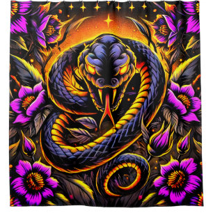 Snake Art Shower Curtain