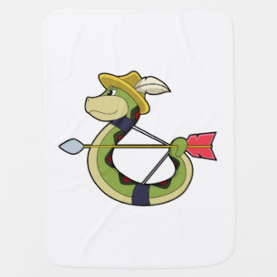 Snake as Archer with Bow & Arrow Baby Blanket