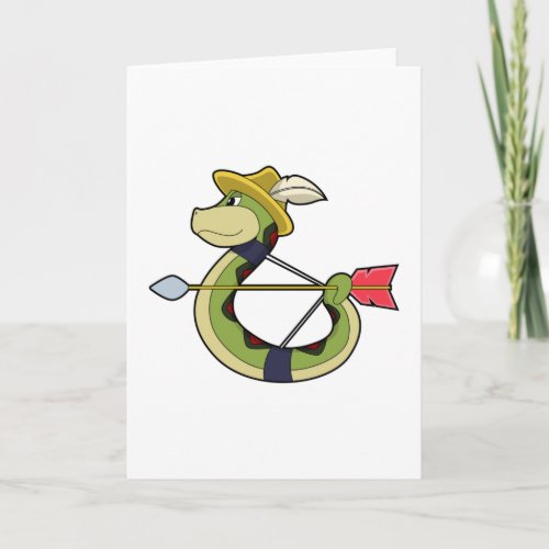 Snake as Archer with Bow  Arrow Card