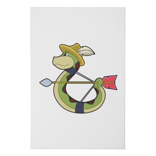 Snake as Archer with Bow  Arrow Faux Canvas Print
