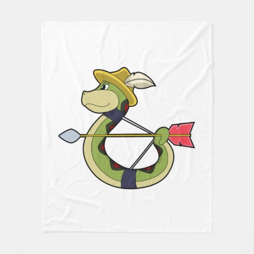 Snake as Archer with Bow  Arrow Fleece Blanket