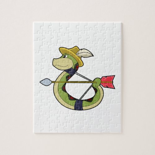 Snake as Archer with Bow  Arrow Jigsaw Puzzle