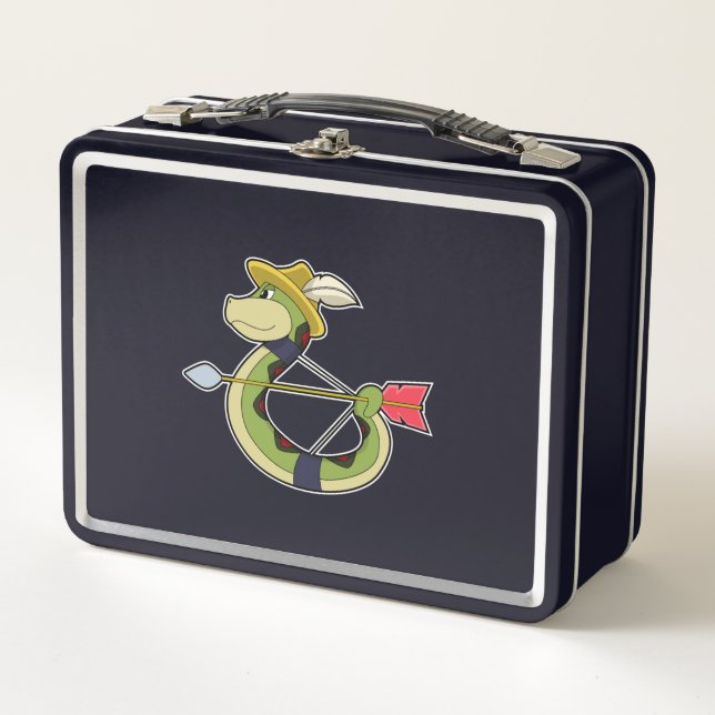 Snake as Archer with Bow & Arrow Metal Lunch Box (Front)