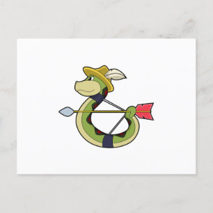 Snake as Archer with Bow & Arrow Postcard