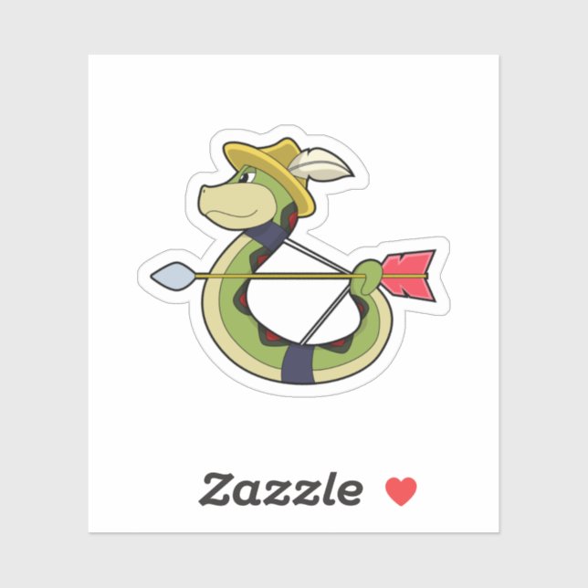 Snake as Archer with Bow & Arrow Sticker (Sheet)