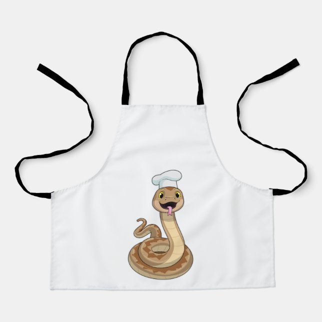 Snake as Cook with Chef hat Apron (Front)