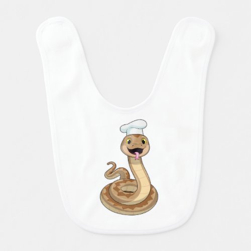 Snake as Cook with Chef hat Baby Bib