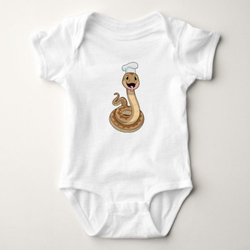 Snake as Cook with Chef hat Baby Bodysuit