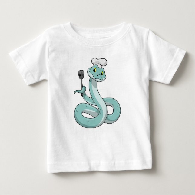 Snake as Cook with Chef hat Baby T-Shirt (Front)