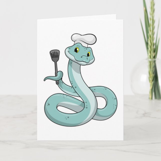Snake as Cook with Chef hat Card (Front)