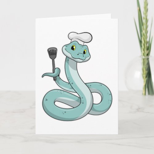 Snake as Cook with Chef hat Card