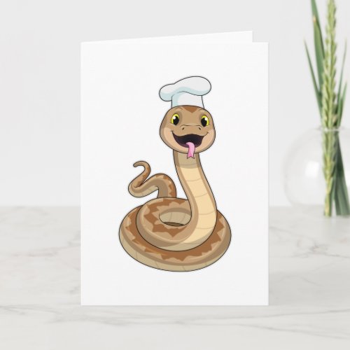 Snake as Cook with Chef hat Card