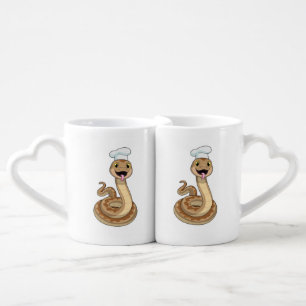 Snake as Cook with Chef hat Coffee Mug Set