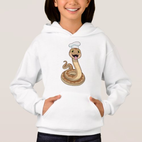 Snake as Cook with Chef hat Hoodie