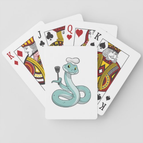 Snake as Cook with Chef hat Playing Cards