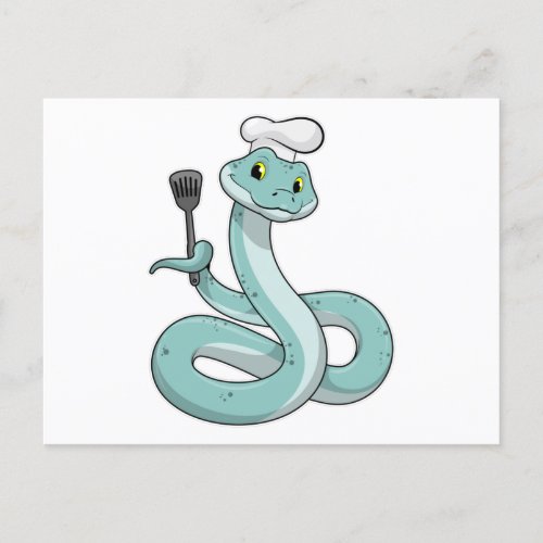Snake as Cook with Chef hat Postcard