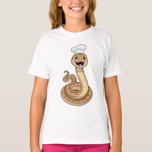 Snake as Cook with Chef hat T_Shirt