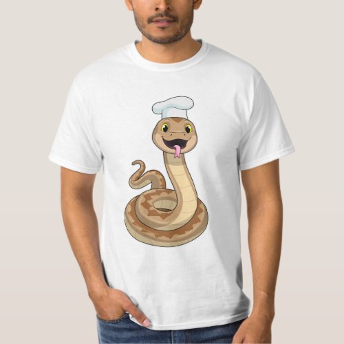 Snake as Cook with Chef hat T_Shirt