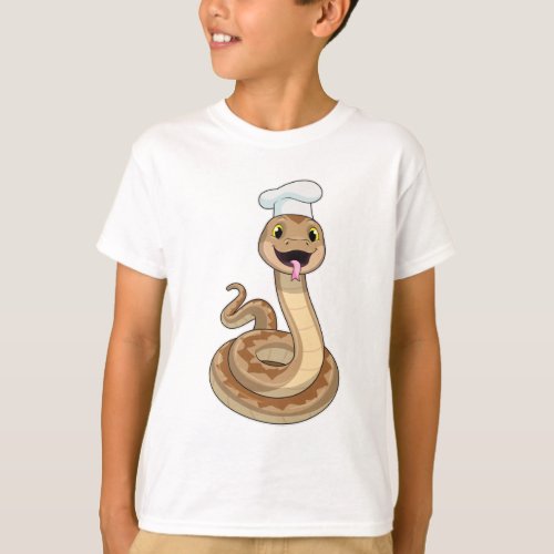 Snake as Cook with Chef hat T_Shirt