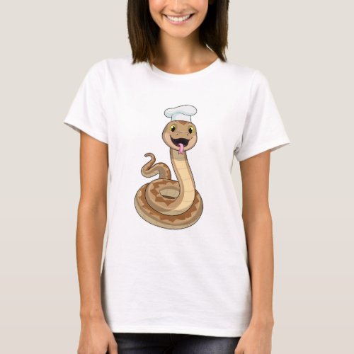 Snake as Cook with Chef hat T_Shirt