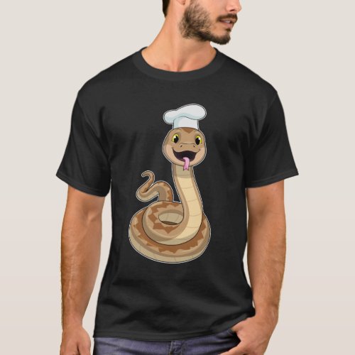 Snake as Cook with Chef hat T_Shirt