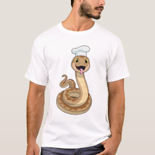 Snake as Cook with Chef hat T-Shirt