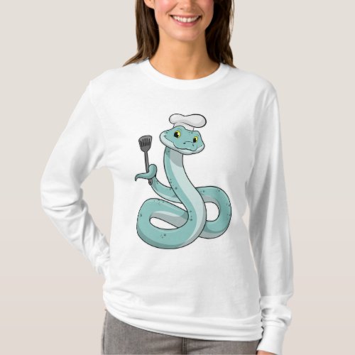 Snake as Cook with Chef hat T_Shirt