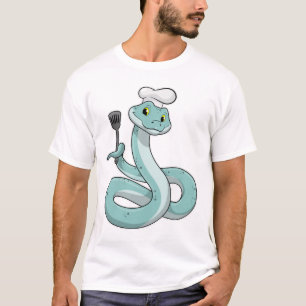Snake as Cook with Chef hat T-Shirt