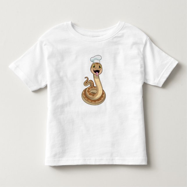 Snake as Cook with Chef hat Toddler T-shirt (Front)
