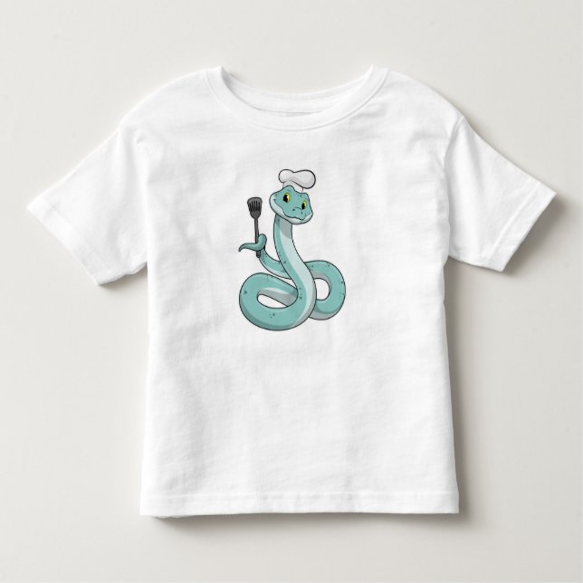 Snake as Cook with Chef hat Toddler T-shirt (Front)