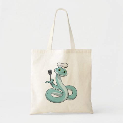 Snake as Cook with Chef hat Tote Bag