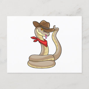 Snake as Cowboy with Scarf Postcard